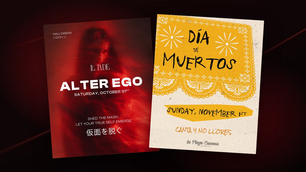 Halloween in Marbella 2026: Alter Ego at Le Jade on Saturday 31 October and Día de Muertos at La Plage Casanis on Sunday 1 November