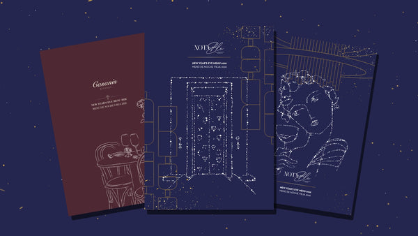 New Year’s Eve 2026 menus of Nota Blu and Casanis Bistrot — twelve grapes and cotillón included