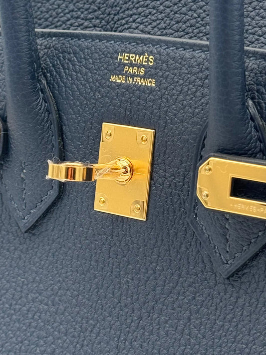 Hermès Birkin 25 Togo Blue Abysse Gold Hardware