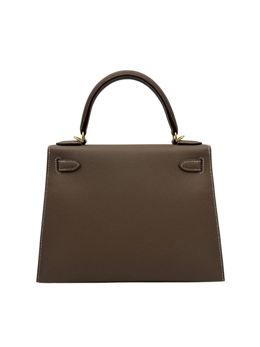 Hermès Kelly 28 — Etoupe Epsom Leather, Gold Hardware (2025)