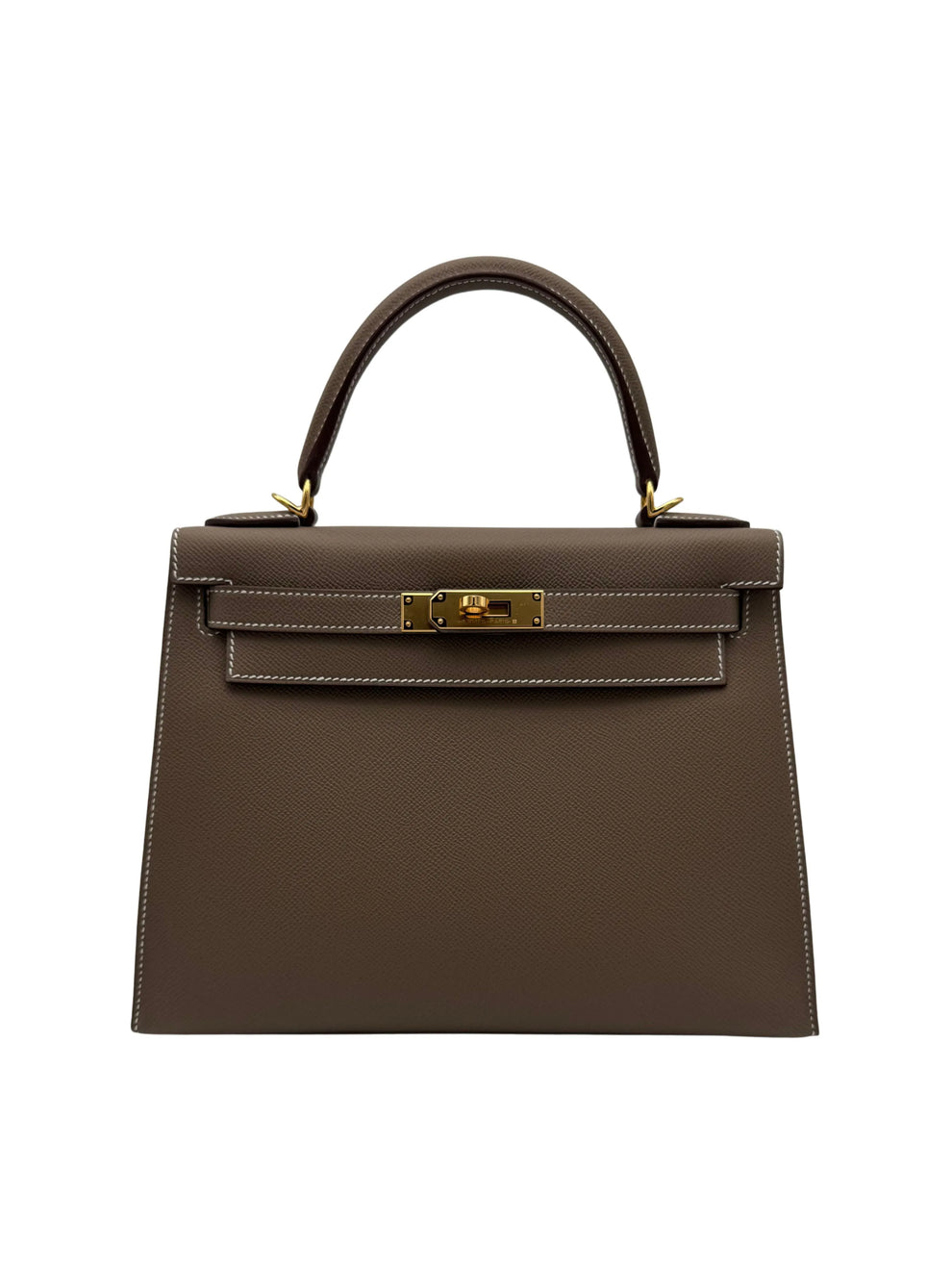 Hermès Kelly 28 — Etoupe Epsom Leather, Gold Hardware (2025)