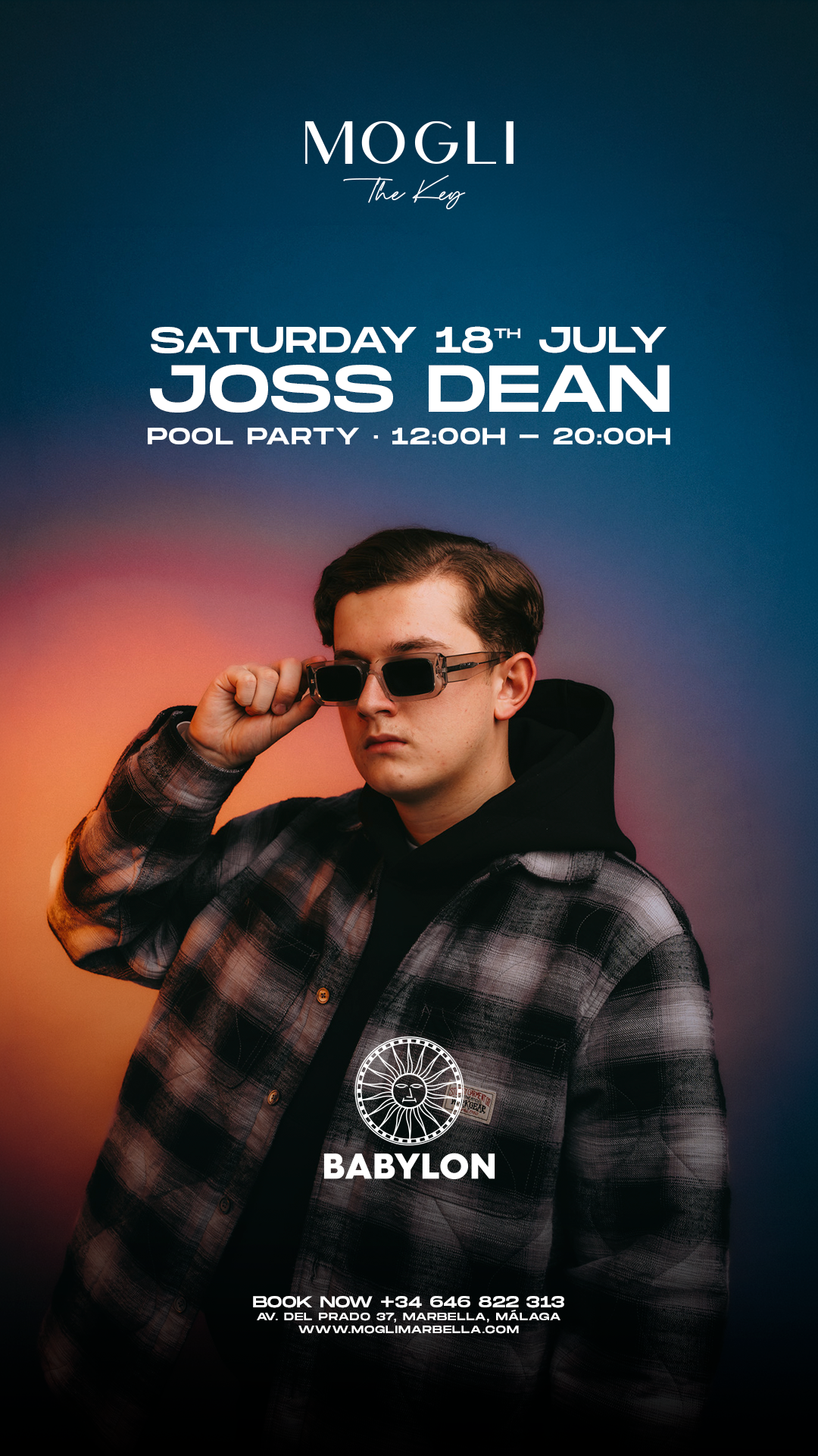 Joss Dean in Marbella — event flyer