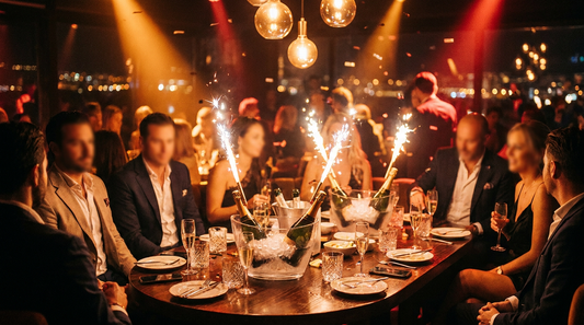 Luxury bottle service at a Marbella nightclub, Costa del Sol
