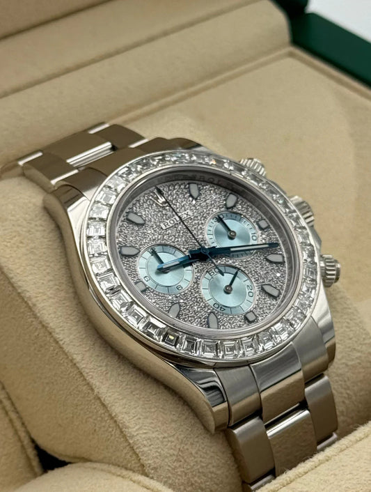 Rolex Daytona 116576TBR — Platinum with Diamond Pavé Dial