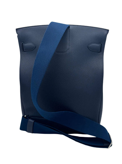Hermès HAC À Dos GM — Blue Navy Togo Leather, Palladium Hardware (2024)