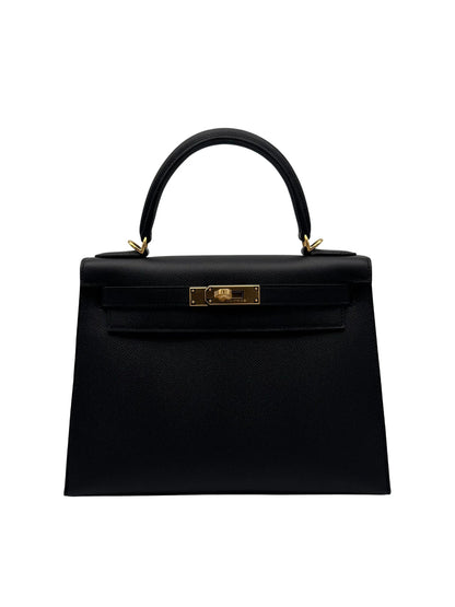 Hermès Kelly 28 Epsom Black Gold Hardware
