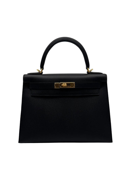 Hermès Kelly 28 Epsom Black Gold Hardware