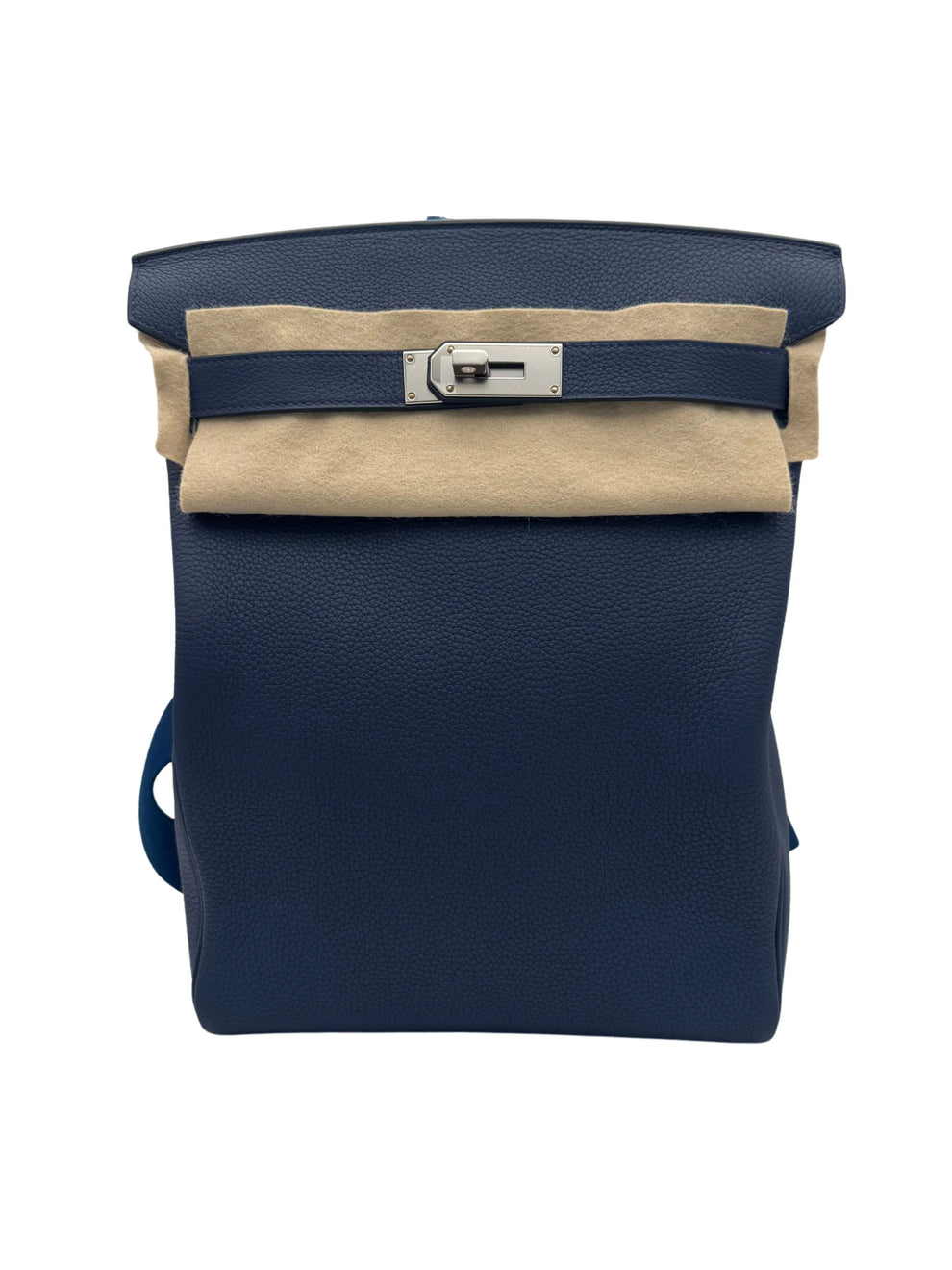Hermès HAC À Dos GM — Blue Navy Togo Leather, Palladium Hardware (2024)