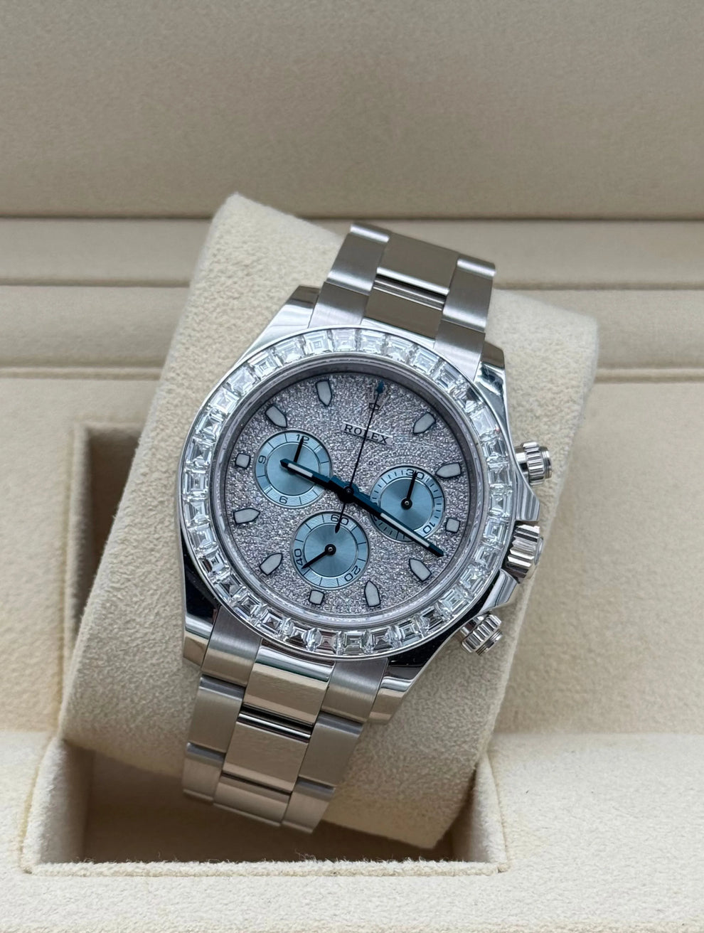 Rolex Daytona 116576TBR — Platinum with Diamond Pavé Dial