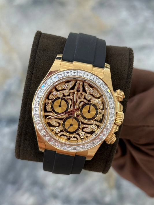 Rolex Daytona 116588TBR — “Eye of the Tiger” Dial, Yellow Gold, Diamond Bezel
