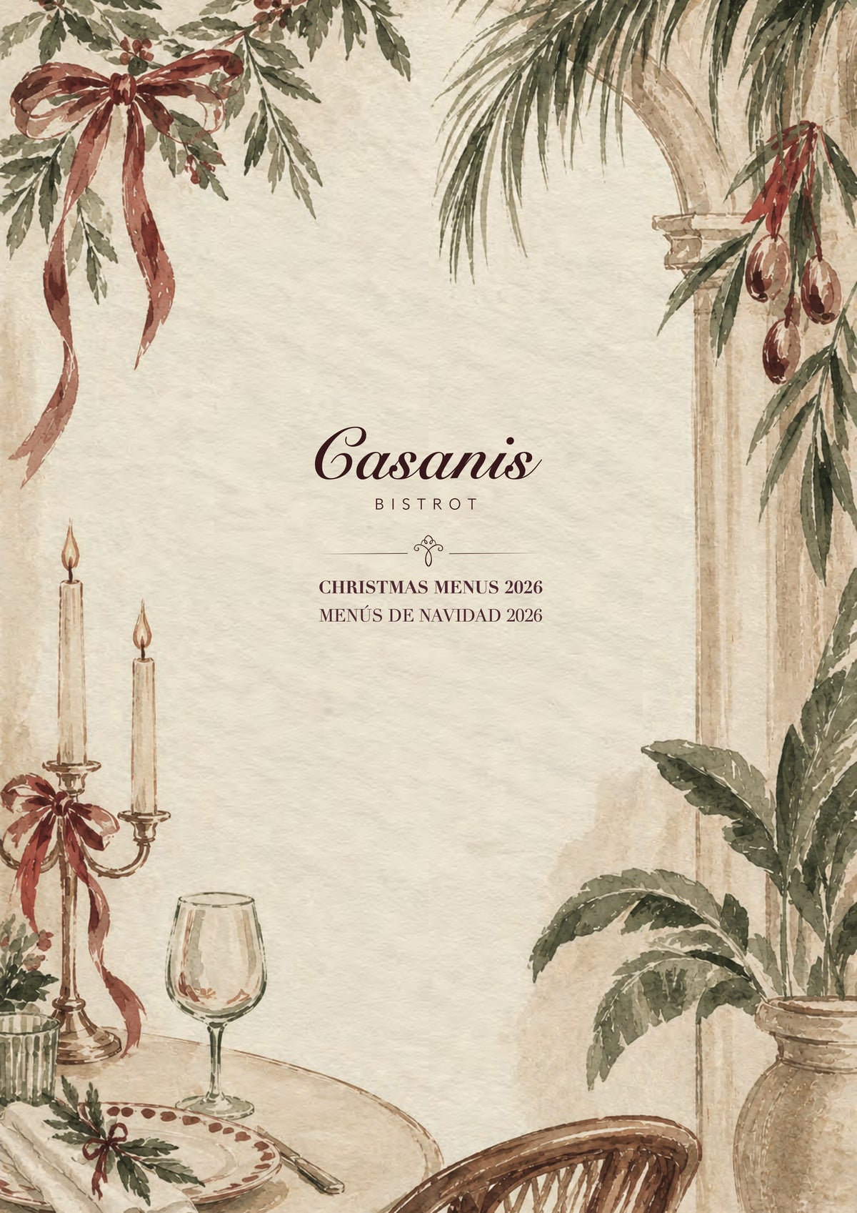 Casanis Bistrot Christmas menus 2026 — cover