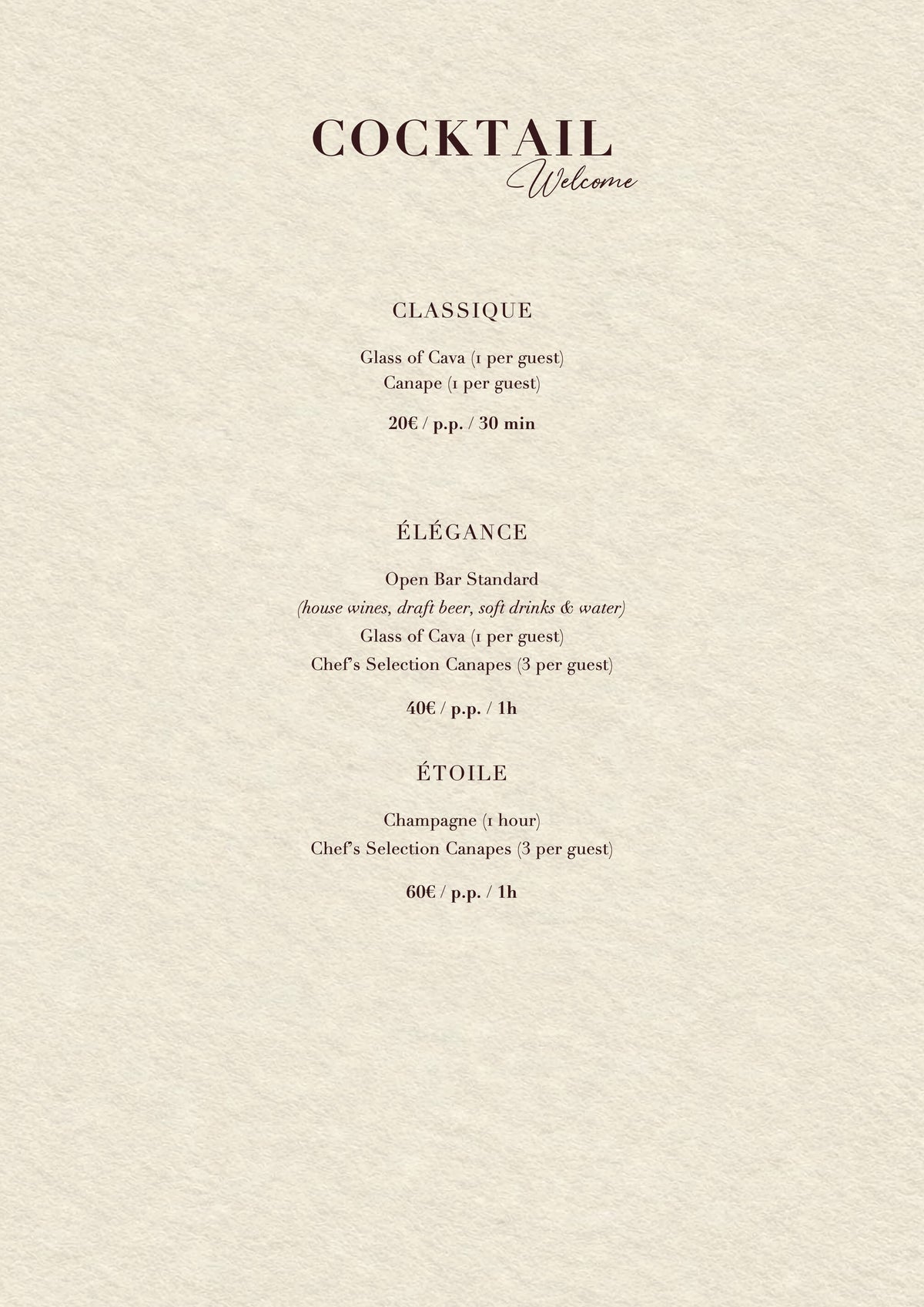 Casanis Bistrot Christmas menus 2026 — welcome cocktail packages