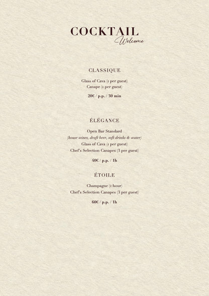 Casanis Bistrot Christmas menus 2026 — welcome cocktail packages
