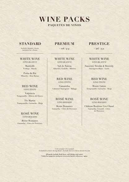 Casanis Bistrot Christmas menus 2026 — wine packs
