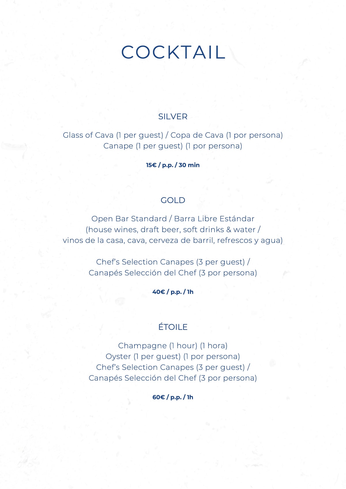 La Plage Casanis Christmas menus 2026 — cocktail packages