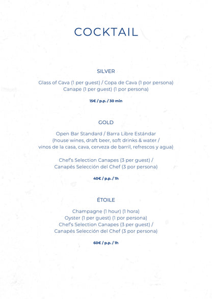 La Plage Casanis Christmas menus 2026 — cocktail packages