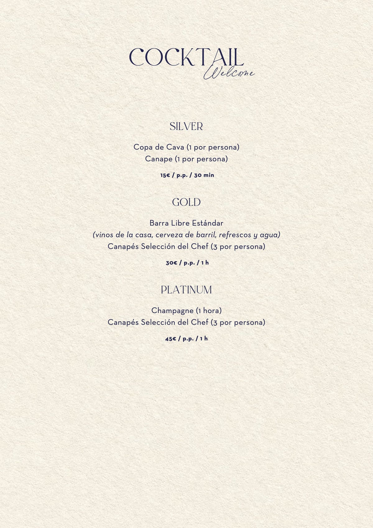 Nota Blu Madrid Christmas menus 2026 — welcome cocktail packages