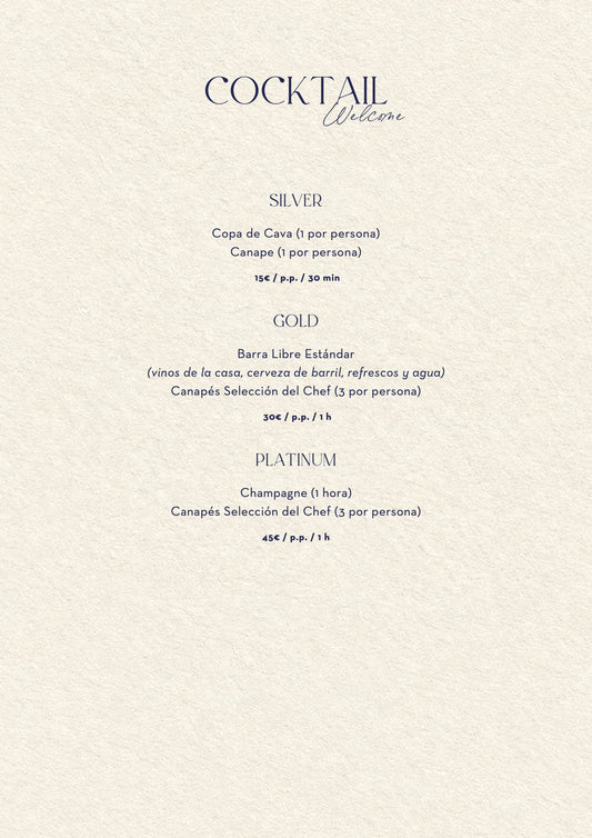 Nota Blu Madrid Christmas menus 2026 — welcome cocktail packages