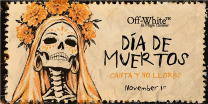 Día de Muertos — Off-White™ la Plage Casanis flyer with La Catrina, November 1st