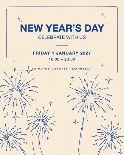 New Year’s Day at La Plage Casanis, Marbella — Friday 1 January 2027, 16:00–23:00